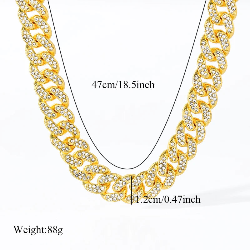 MrHipz thick chain and bracelet set with Cuban-style Zirconia stones